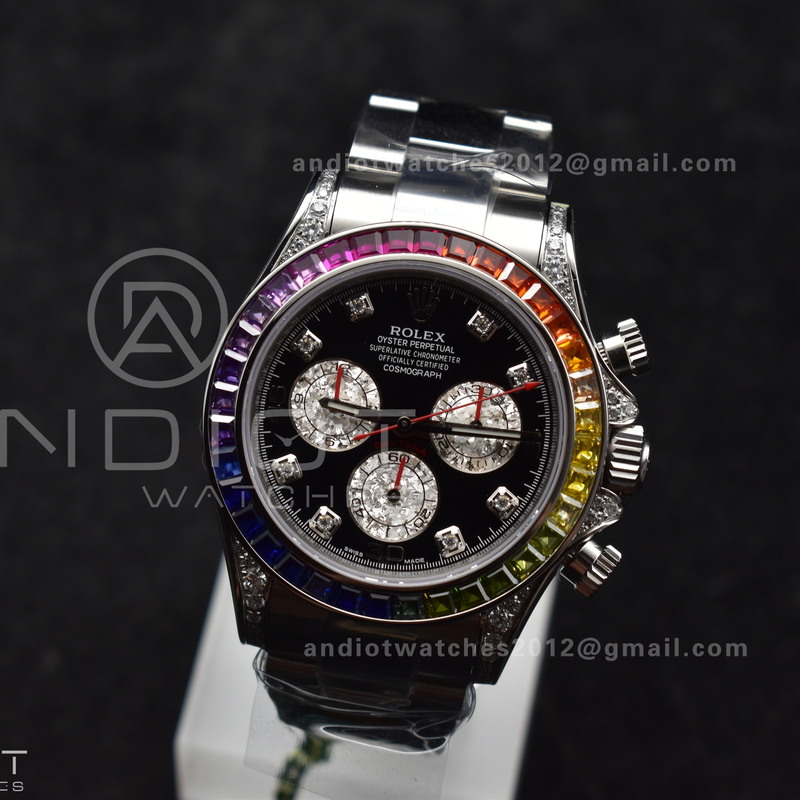 Daytona 116599RBOW Rainbow ZF 1:1 Best Edition Black Diamonds Dial on SS Bracelet SH4130